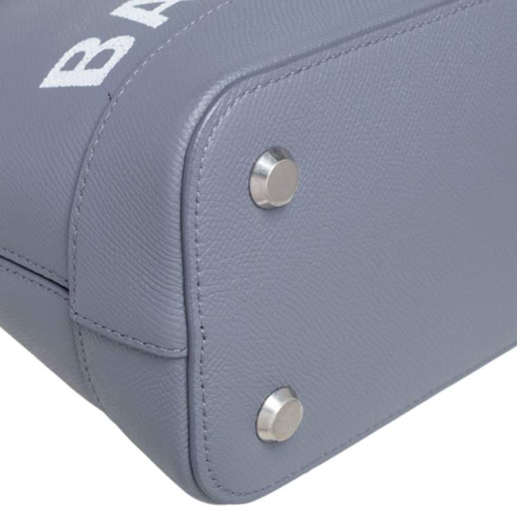 Pre Owned Balenciaga Grey Leather S Ville Logo Satchel