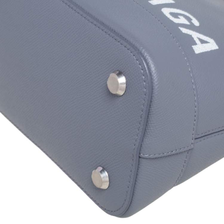 Pre Owned Balenciaga Grey Leather S Ville Logo Satchel