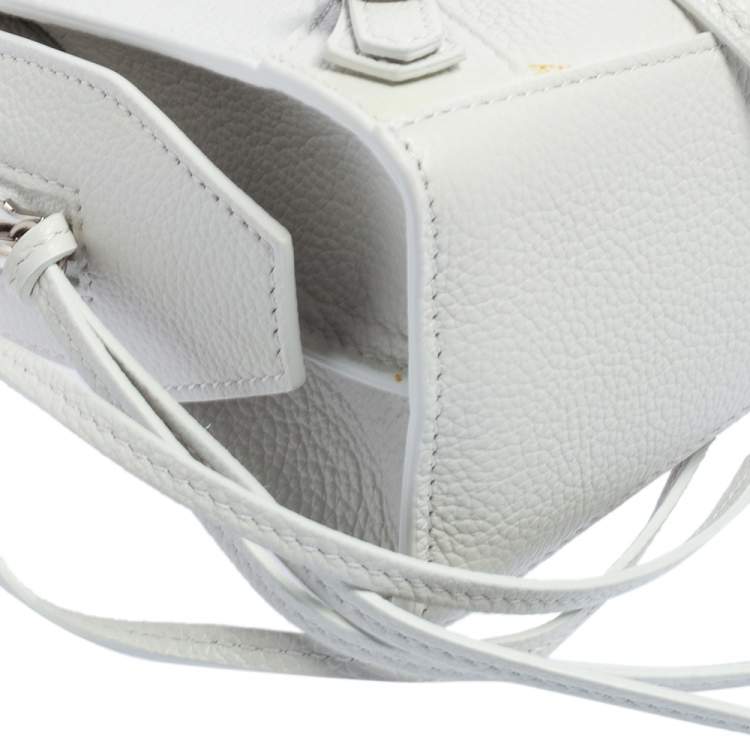 Pre Owned Balenciaga White Leather Mini Neo Classic Tote
