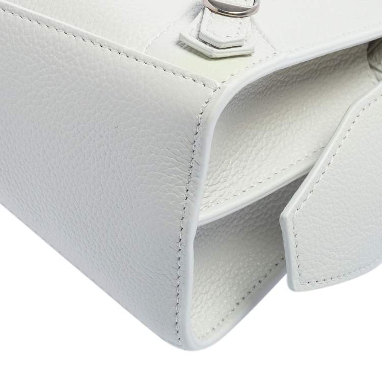 Pre Owned Balenciaga White Leather Mini Neo Classic Tote