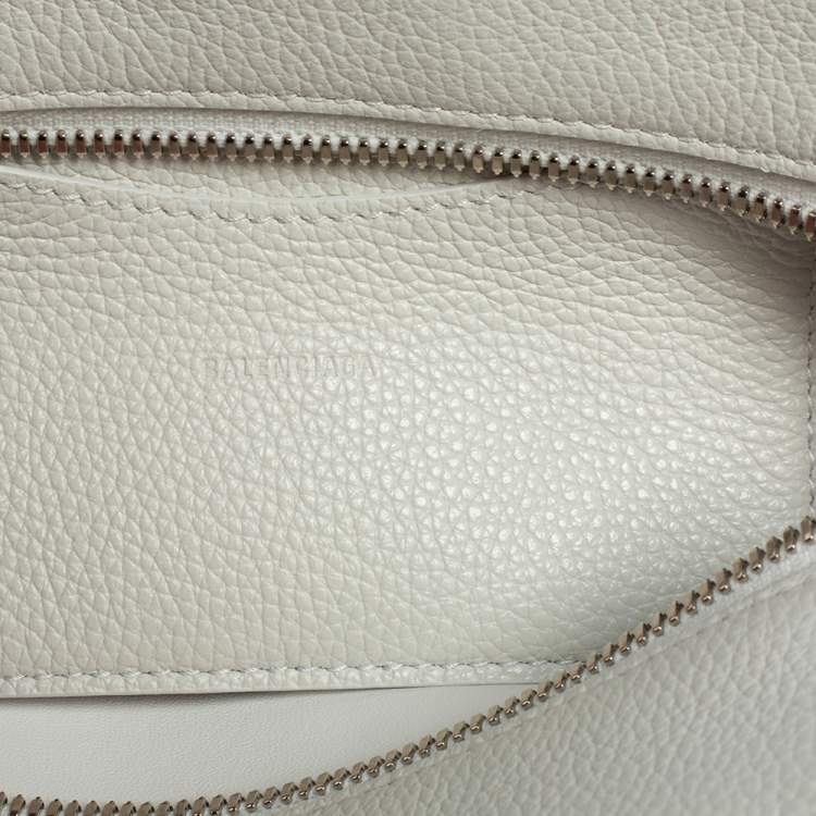 Pre Owned Balenciaga White Leather Mini Neo Classic Tote