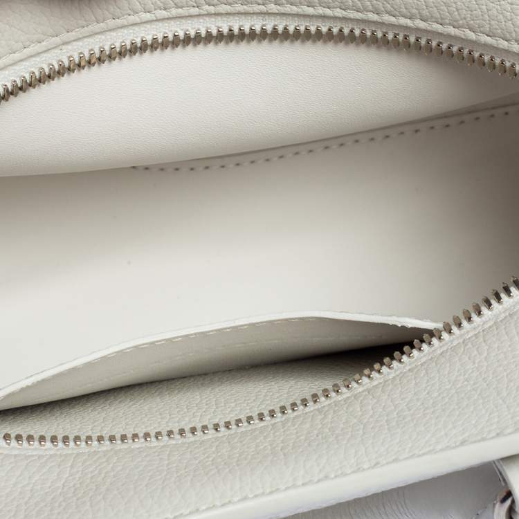 Pre Owned Balenciaga White Leather Mini Neo Classic Tote