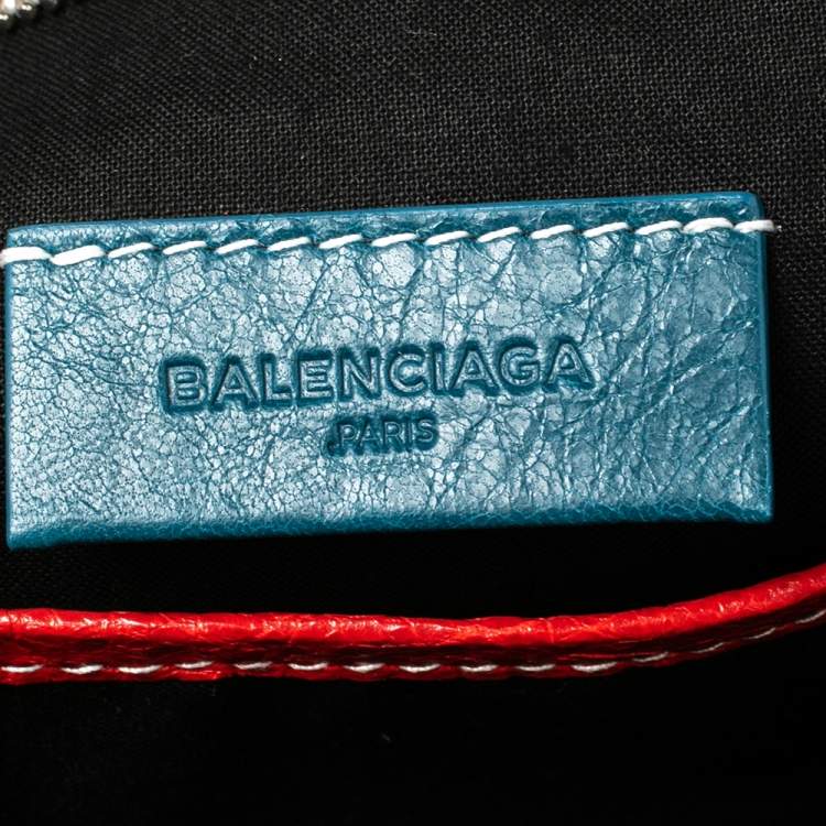 Pre Owned Balenciaga Multicolor Leather Bazar Pouch