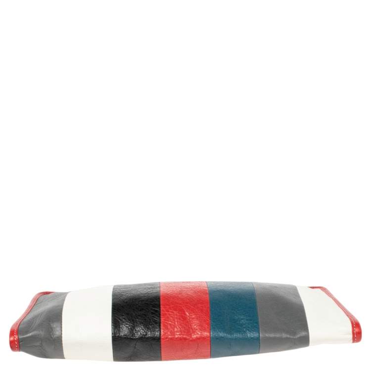 Pre Owned Balenciaga Multicolor Leather Bazar Pouch