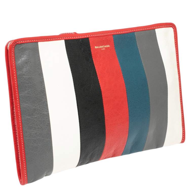Pre Owned Balenciaga Multicolor Leather Bazar Pouch
