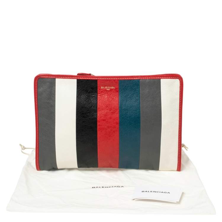 Pre Owned Balenciaga Multicolor Leather Bazar Pouch