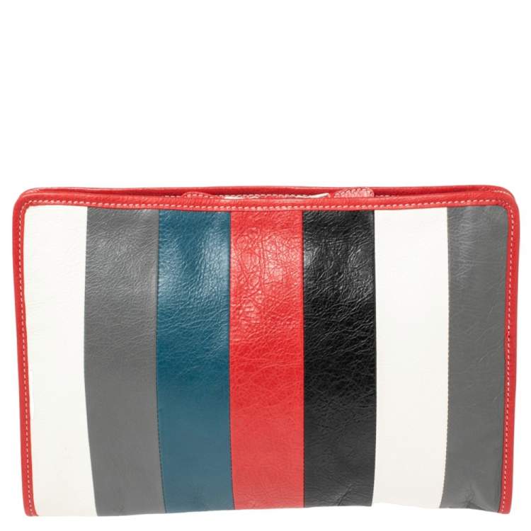 Pre Owned Balenciaga Multicolor Leather Bazar Pouch