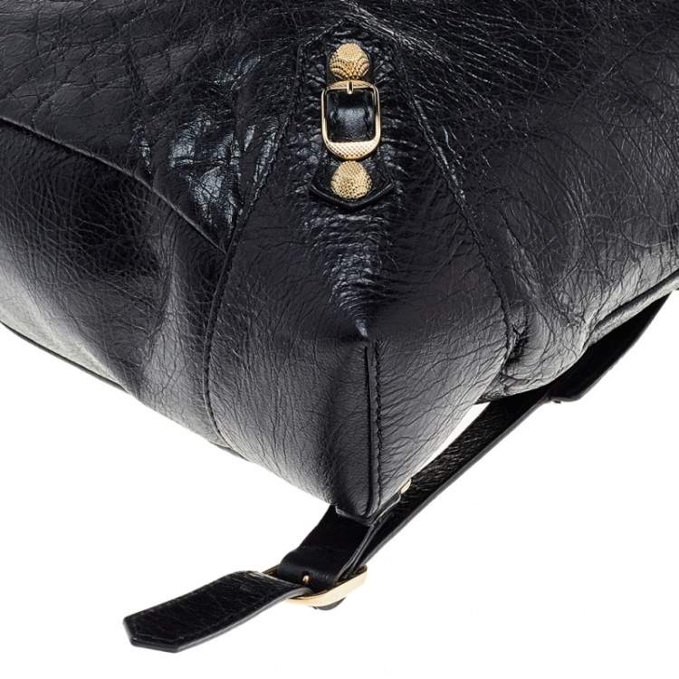 Pre Owned Balenciaga Black Leather Baby Diam Classic Traveller S Backpack