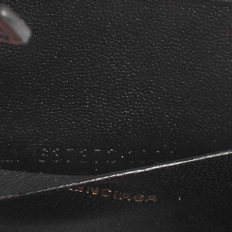 Pre Owned Balenciaga Black Leather Nano Hourglass Top Handle Bag