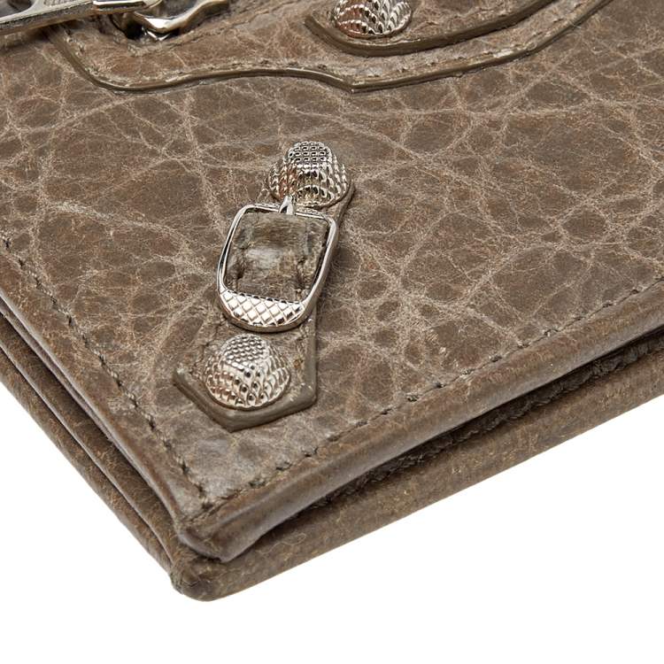 Pre Owned Balenciaga Galet Leather City Bifold Wallet
