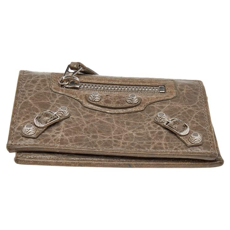 Pre Owned Balenciaga Galet Leather City Bifold Wallet