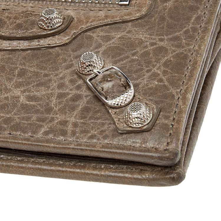 Pre Owned Balenciaga Galet Leather City Bifold Wallet