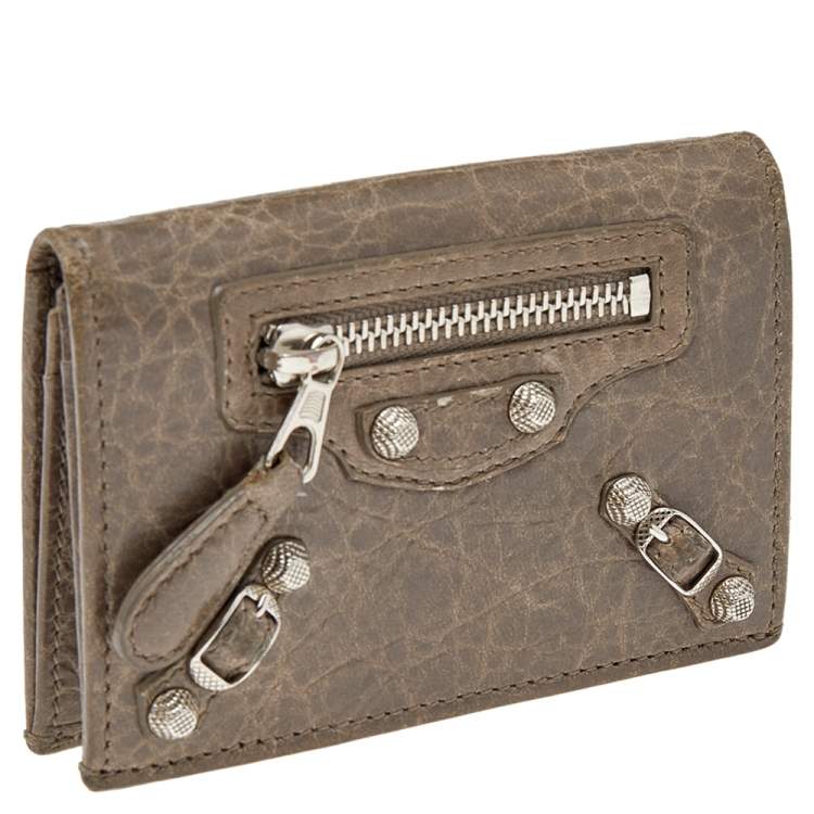 Pre Owned Balenciaga Galet Leather City Bifold Wallet