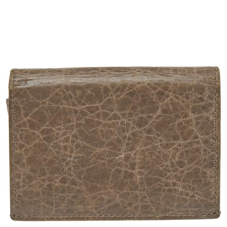 Pre Owned Balenciaga Galet Leather City Bifold Wallet