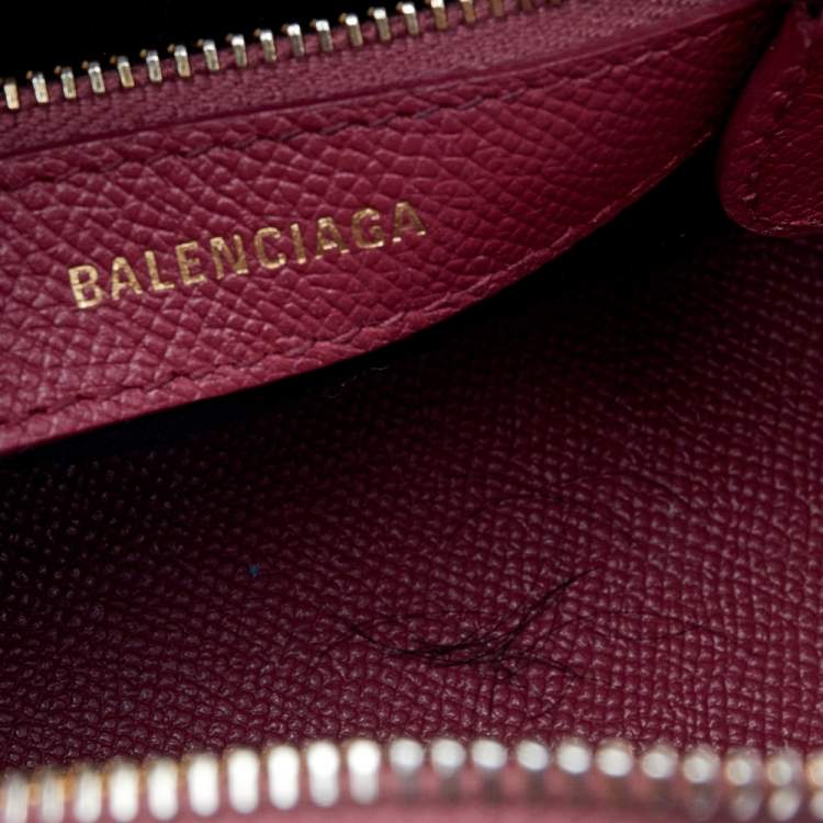 مملوكة مسبقًا Balenciaga Red Leather XXS Ville Logo Satchel