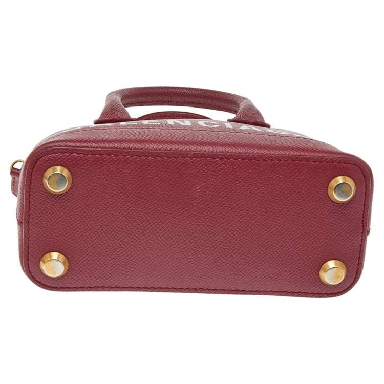 مملوكة مسبقًا Balenciaga Red Leather XXS Ville Logo Satchel