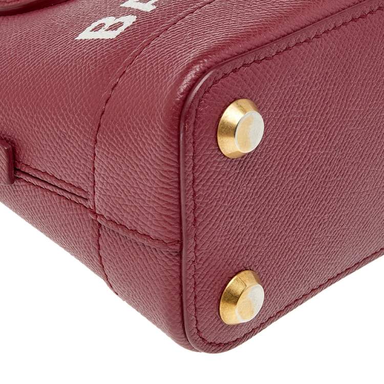 مملوكة مسبقًا Balenciaga Red Leather XXS Ville Logo Satchel