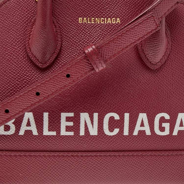 مملوكة مسبقًا Balenciaga Red Leather XXS Ville Logo Satchel