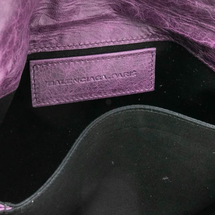 Pre Owned Balenciaga Murier Leather Giant Brogues Covered Envelope Clutch