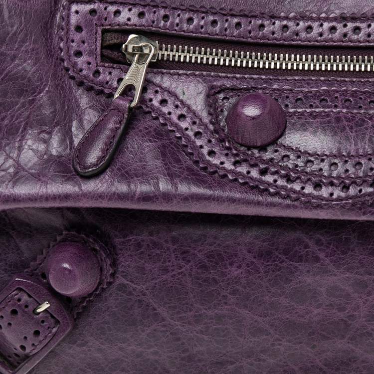 Pre Owned Balenciaga Murier Leather Giant Brogues Covered Envelope Clutch