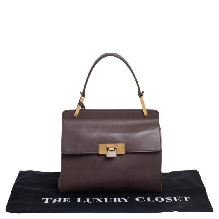Pre Owned Balenciaga Brown Leather Le Dix Cartable Top Handle Bag
