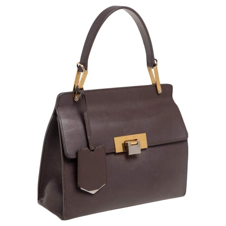 Pre Owned Balenciaga Brown Leather Le Dix Cartable Top Handle Bag
