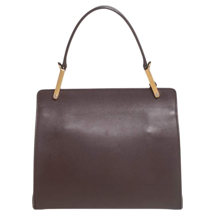 Pre Owned Balenciaga Brown Leather Le Dix Cartable Top Handle Bag