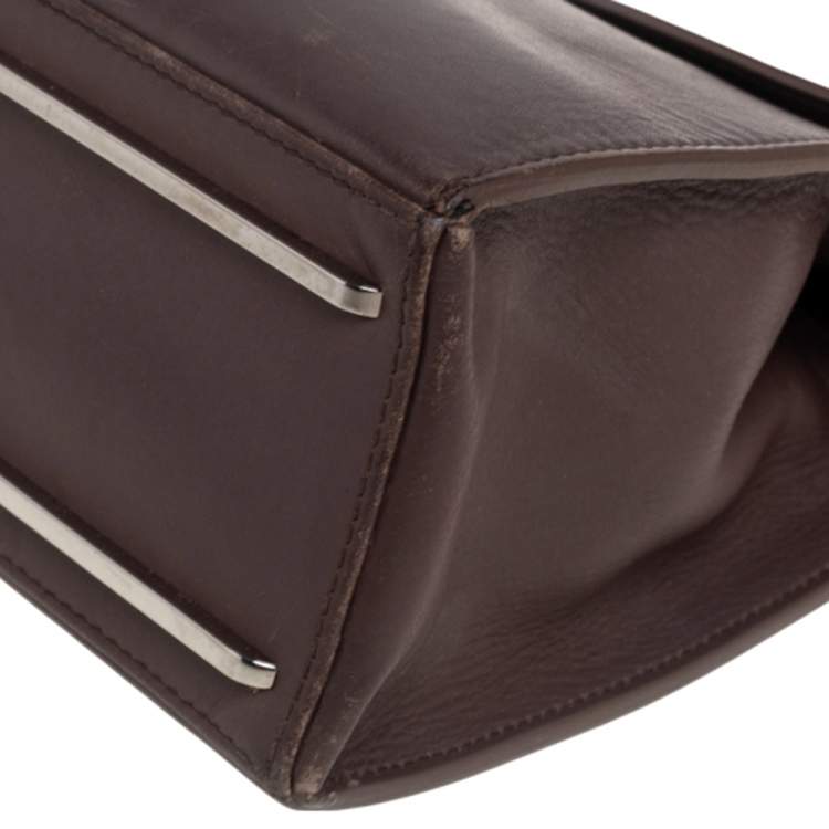 Pre Owned Balenciaga Brown Leather Le Dix Cartable Top Handle Bag
