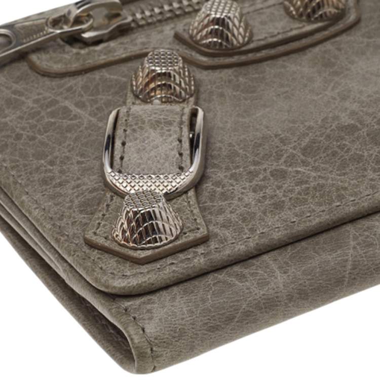 Pre Owned Balenciaga Grey Leather Card Case