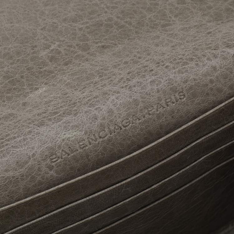 Pre Owned Balenciaga Grey Leather Card Case