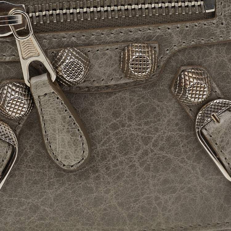 Pre Owned Balenciaga Grey Leather Card Case
