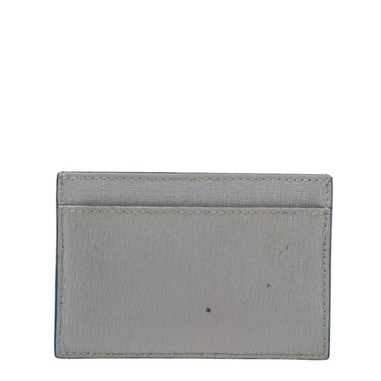 Pre Owned Balenciaga Blue/Grey Leather Card Holder