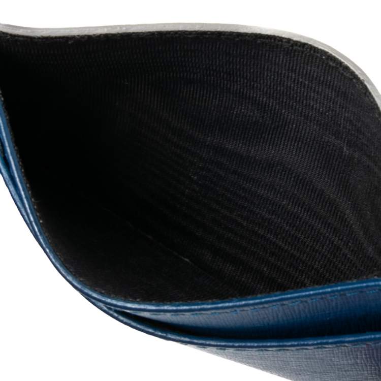 Pre Owned Balenciaga Blue/Grey Leather Card Holder