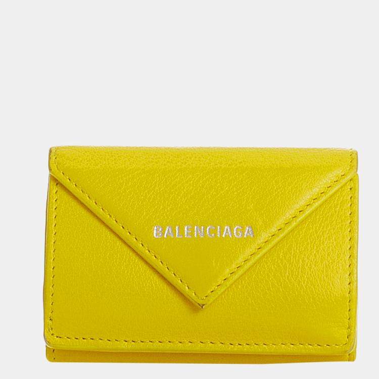 balenciaga yellow wallet