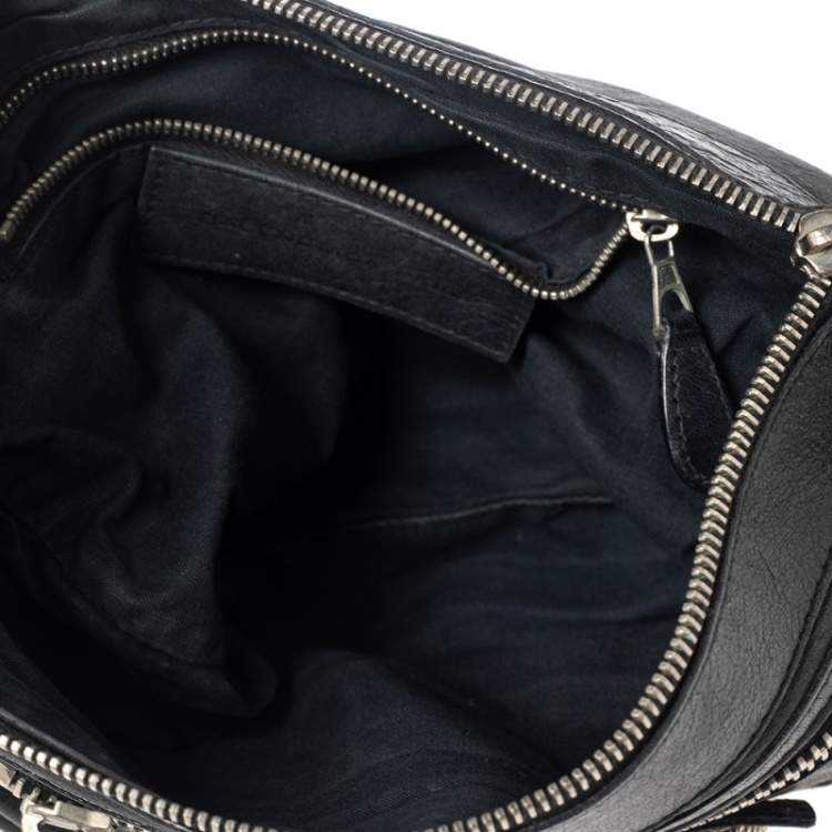 Pre Owned Balenciaga Black Leather GSH Flat Wristlet Clutch