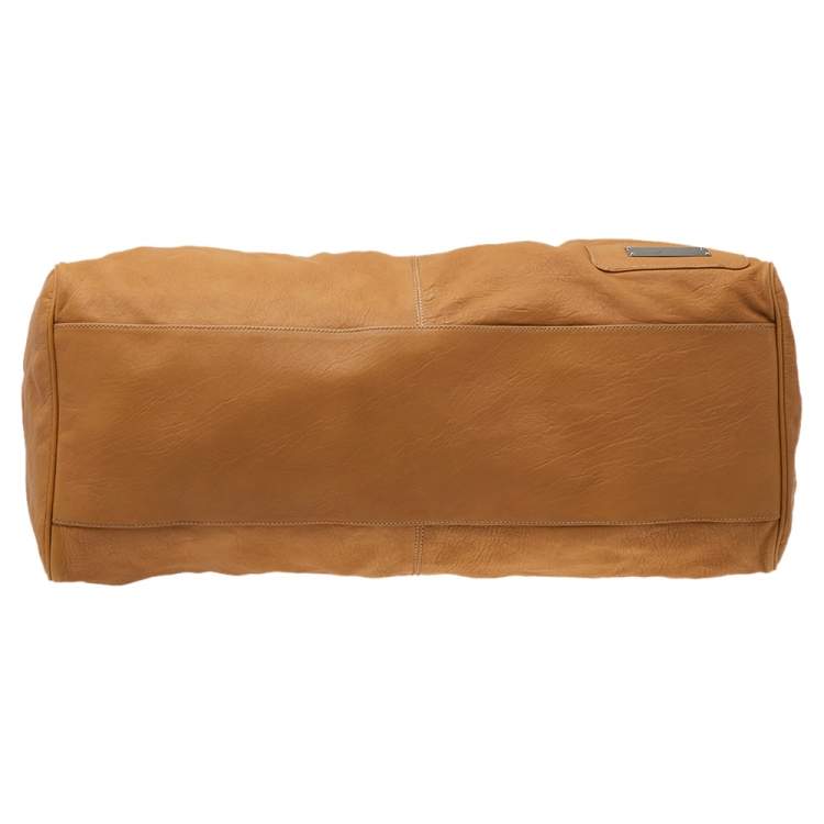 Pre Owned Balenciaga Sand Beige Leather Linea Metallica Bag