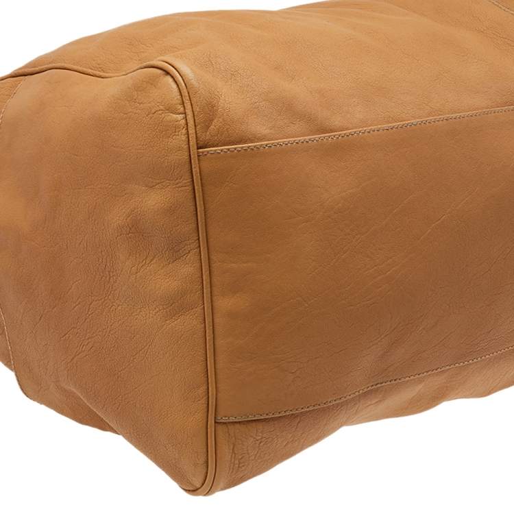 Pre Owned Balenciaga Sand Beige Leather Linea Metallica Bag