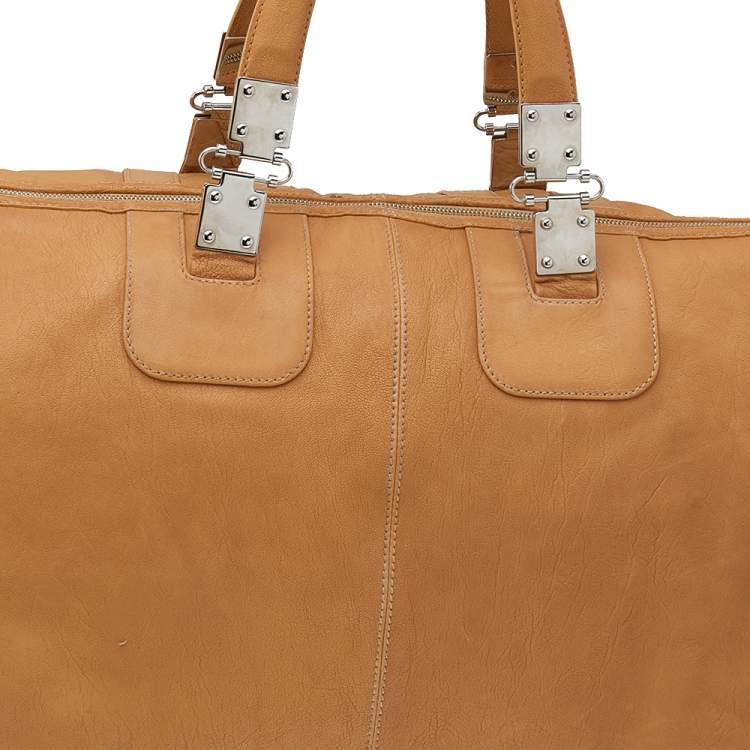 Pre Owned Balenciaga Sand Beige Leather Linea Metallica Bag