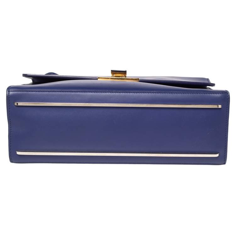 Pre Owned Balenciaga Blue Leather Le Dix Cartable Top Handle Bag