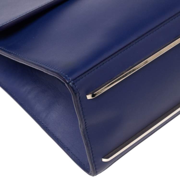 Pre Owned Balenciaga Blue Leather Le Dix Cartable Top Handle Bag