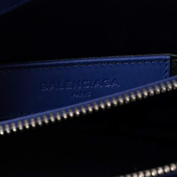 Pre Owned Balenciaga Blue Leather Le Dix Cartable Top Handle Bag