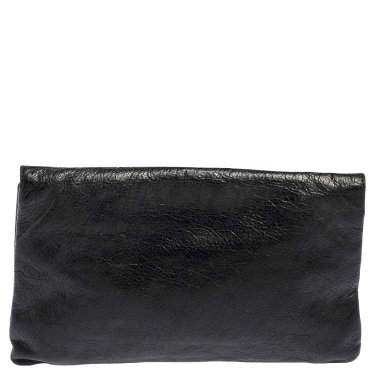 Pre Owned Balenciaga Black Leather RGH Envelope Clutch