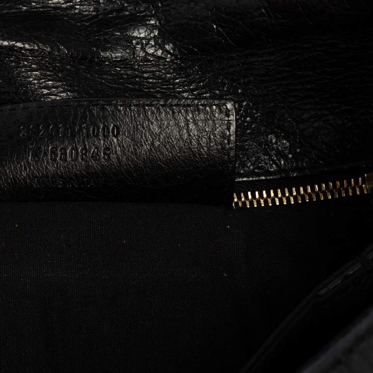Pre Owned Balenciaga Black Leather RGH Envelope Clutch