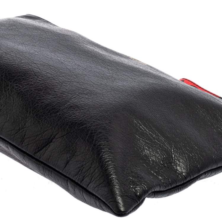 مملوكة مسبقًا Balenciaga Black Leather Clutch 