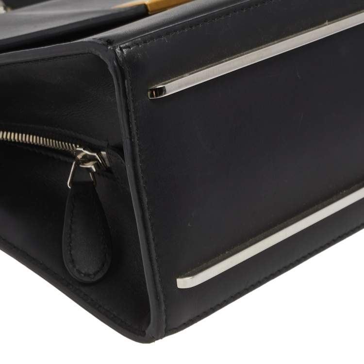 Pre Owned Balenciaga Black Leather Le Dix Cartable Top Handle Bag