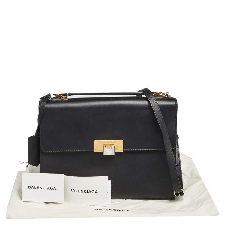 Pre Owned Balenciaga Black Leather Le Dix Cartable Top Handle Bag