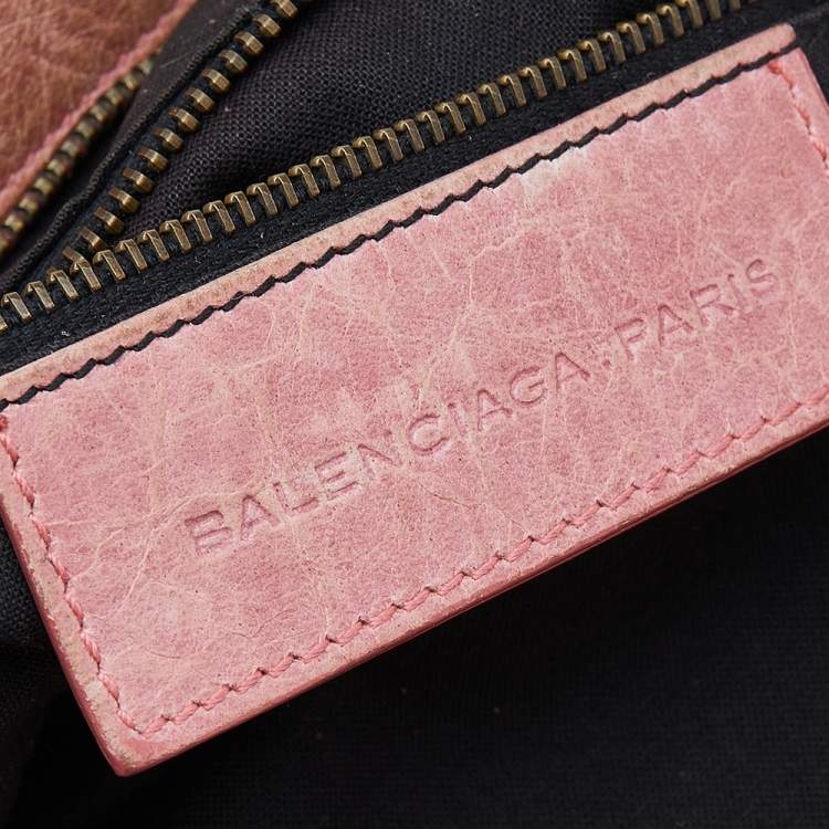 Pre Owned Balenciaga Rose Blush Agneau Leather RH Twiggy Bag