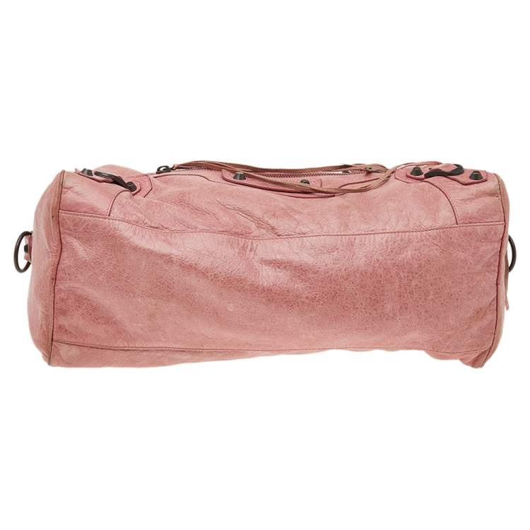 Pre Owned Balenciaga Rose Blush Agneau Leather RH Twiggy Bag