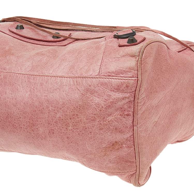 Pre Owned Balenciaga Rose Blush Agneau Leather RH Twiggy Bag