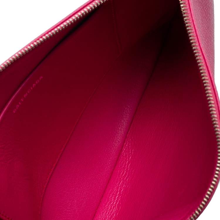 Pre Owned Balenciaga Pink Leather Cash Pouch